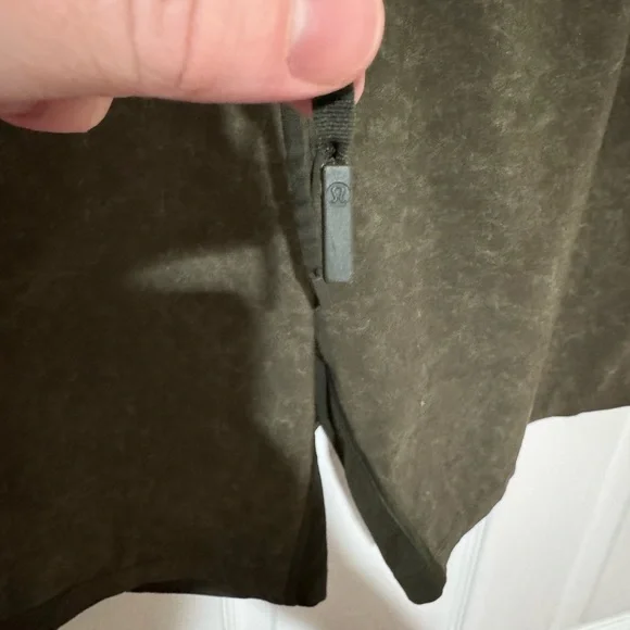 lululemon athletica Olive Drawcord Athletic Shorts with Black Waistband - Picture 2 of 7